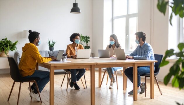Diverse group working remotely