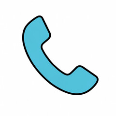 Blue Phone Receiver Icon - Communication, Customer Support, and Digital Contact Symbol Vector
