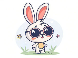 easter bunny with egg. rabbit, bunny, easter, animal, cartoon, vector, illustration, hare, holiday, cute, fun, spring, art, pink, baby, egg, card, happy, isolated, pet, blue, drawing, ears, character,