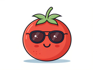 tomato cartoon illustration. cartoon, fruit, food, tomato, apple, red, vector, illustration, character, vegetable, funny, healthy, happy, fresh, smile, face, isolated, smiling, nature, strawberry, fru