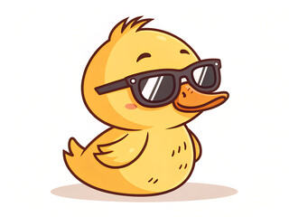 funny duck with a smile. cartoon, animal, illustration, vector, smiley, smile, emoticon, icon, yellow, 3d, character, happy, bird, fun, face, cute, funny, baby, smiling, isolated, owl, chicken, sun, f