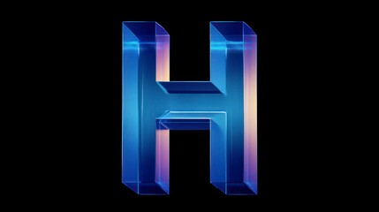 Modern glass letter h design