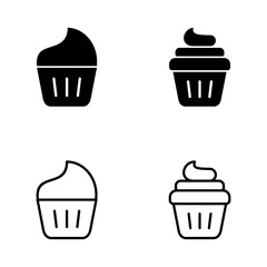 Cup cake icon vector. Cup cake sign and symbol