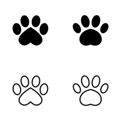 Paw icon vector. paw print sign and symbol. dog or cat paw