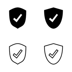 Shield check mark icon vector. Protection approve sign. Insurance icon