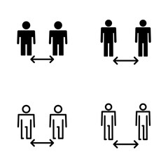 Fototapeta premium Social distance icon vector. social distancing sign and symbol. self quarantine sign