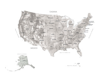 United States of America map. Vector illustration