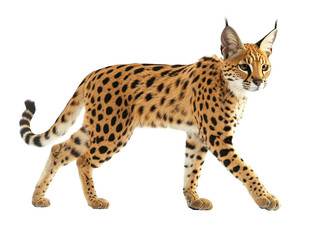 Obraz premium Spotted, wildcat strides, tan fur, big ears, feline charm