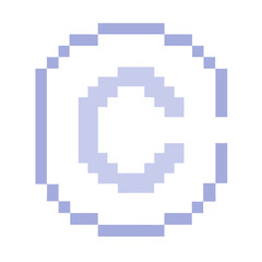 Fototapeta premium Blue Pixelated Letter C in Circular Frame Representing Digital Art Style