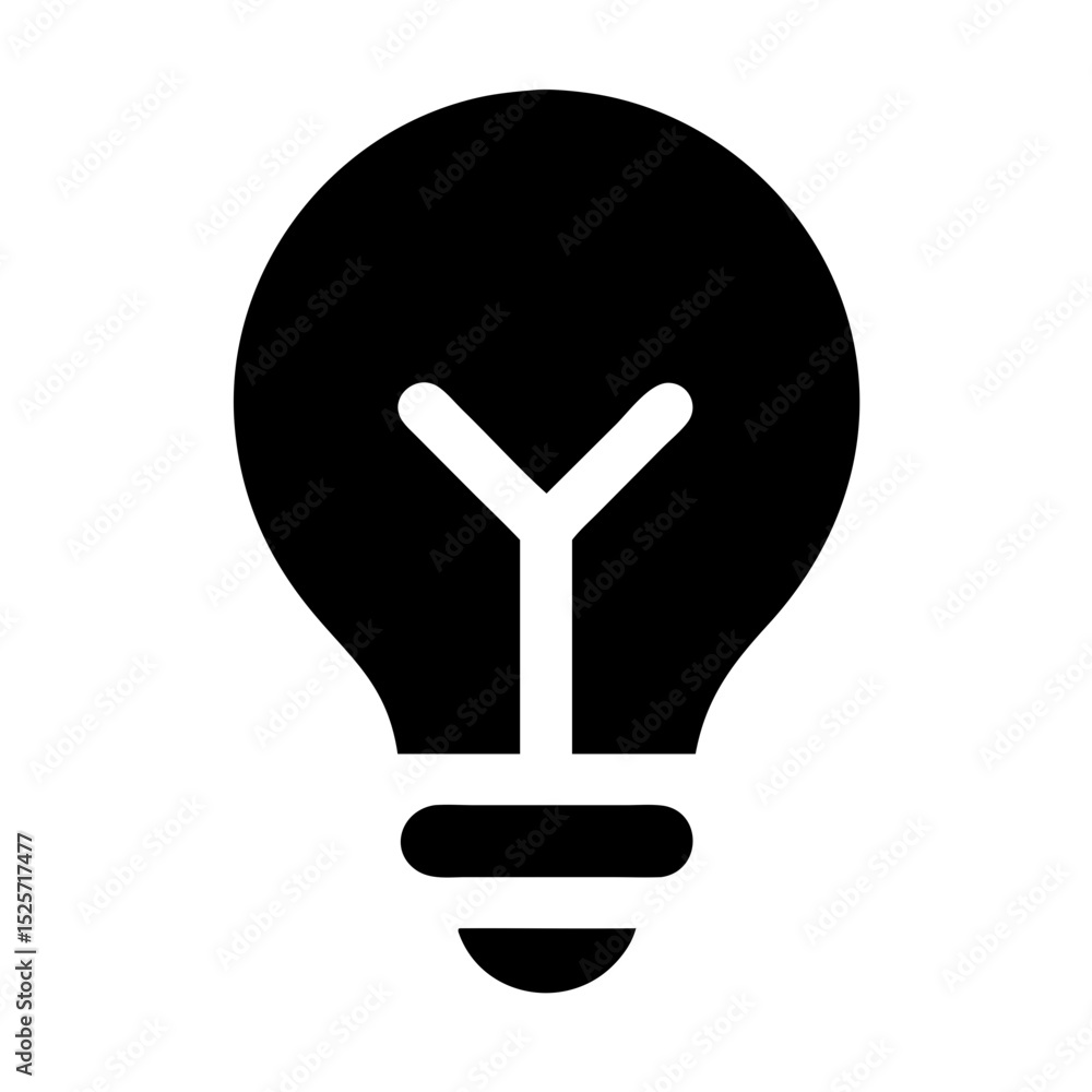 Poster light bulb symbol representing energy and illumination in minimalist design style
