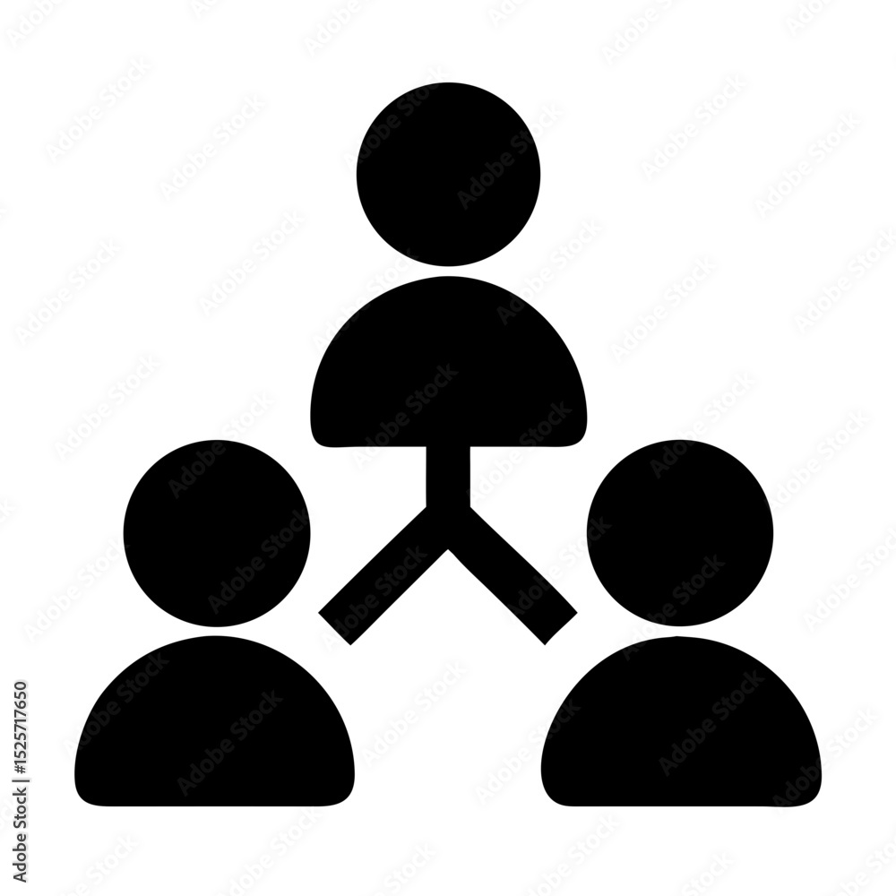 Poster symbol representing collaboration and teamwork between individuals in a network