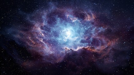 Obraz premium Glowing nebula in deep space. Astronomy scene