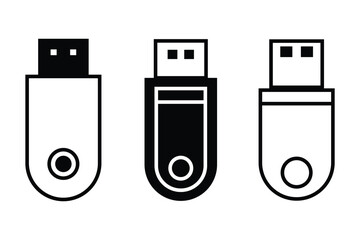 Usb icon logo design. Vector usb flash drive vector icon. Usb icon set. Flash disk sign and symbol. usb charging.