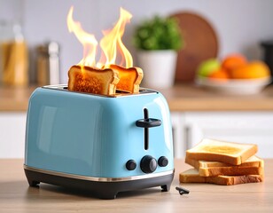 Toast burning in a toaster