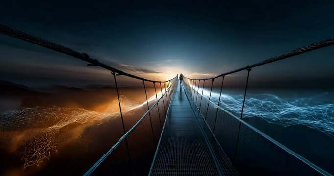 Glass bridge over data canyon