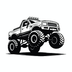 Vintage Monster Truck Illustration © MDMINTU