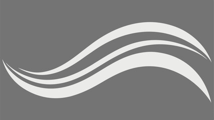 Fototapeta premium Abstract design with flowing white wave elements on a neutral gray background