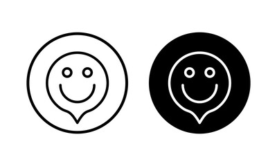 smile icon vector illustration. smile emoticon icon. feedback sign and symbol