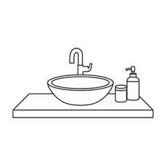 Bathroom Sink with Faucet and Accessories