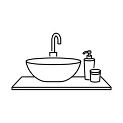 Bathroom Sink with Faucet and Accessories