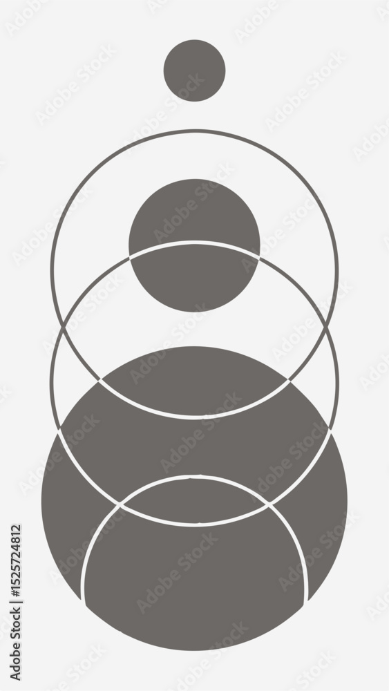Poster abstract geometric design featuring overlapping circles and shapes with transparency