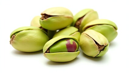pistachio nut on white background