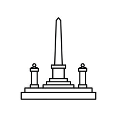 Outline Drawing of an Obelisk Monument