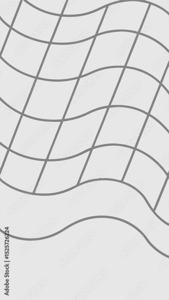 Poster abstract grid with wavy lines in a minimalist modern grey design