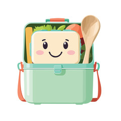 Cute Lunchbox with Reusable Spoon