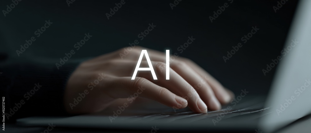 Poster exploring ai technology the future of innovation digital space visual content modern environment clo