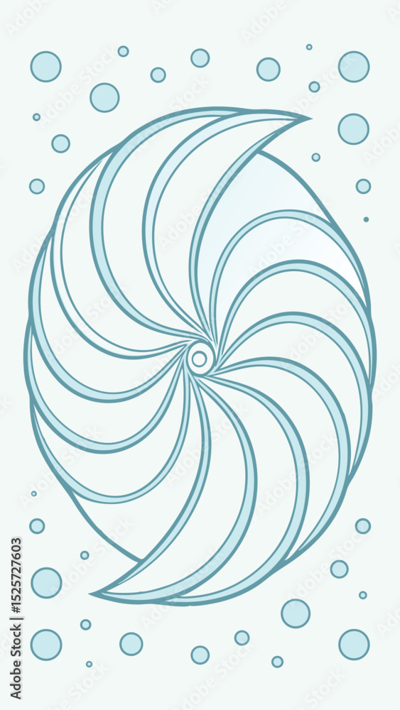 Aufkleber abstract light blue swirl design with bubbles suitable for various design projects