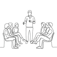 One Line Drawing of a Presentation