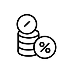 Stacks of Coins with Percentage Symbol 