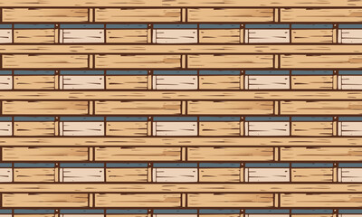 Seamless pattern of stacked wooden planks or crates