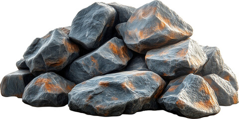 Realistic 3D Rendered Rock Piles with Sharp Edges and Textured Surfaces – Game and Environment Assets Collection