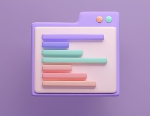 3D colorful progress bar graphic on a purple background