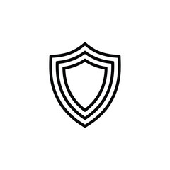 Simple Black Outline Shield Icon