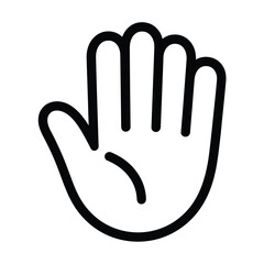 Hand Icon Showing Five Fingers