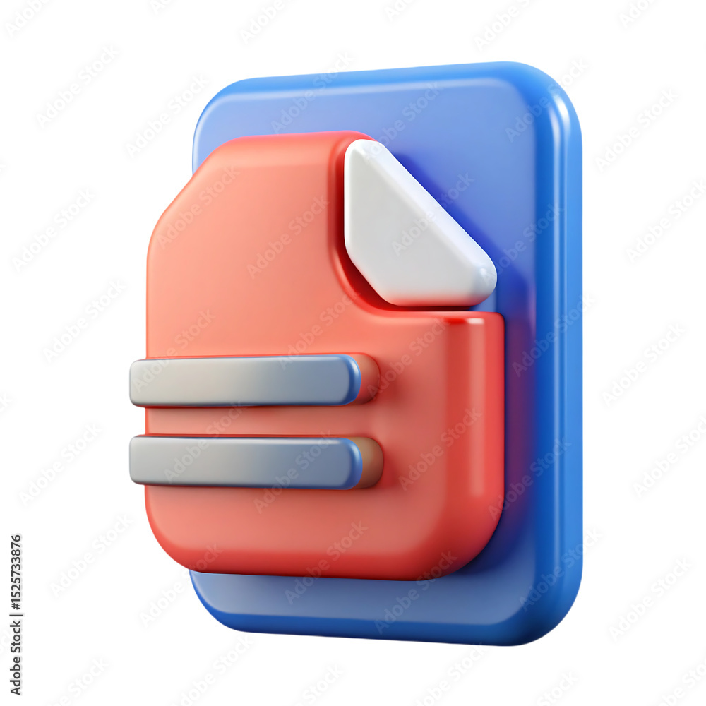 Poster a captivating red file icon with blue backing representing organization on transparent background