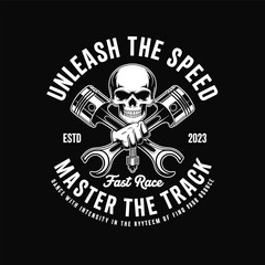 Vintage Skull Racing Emblem Design