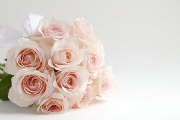Obraz premium Roses bouquet pale pink floral arrangement