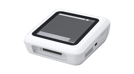 White POS terminal with touchscreen for digital payment processing