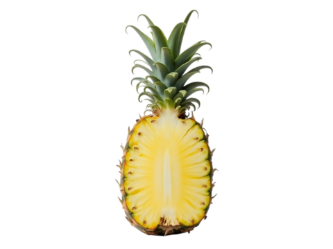 minimalist pineapple fruit, isolated on white background,
