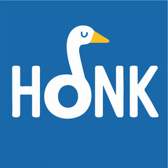 Playful HONK Design with Goose Illustration T-Shirt.eps