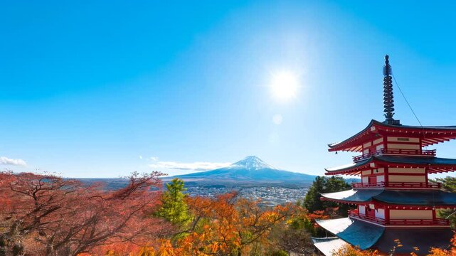 秋の富士山・ドローン撮影イメージ