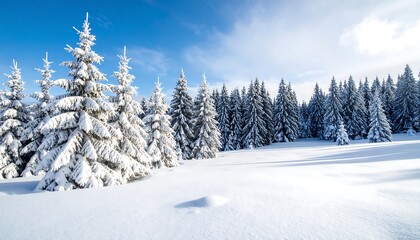Fototapeta premium Snowy winter forest landscape (1)