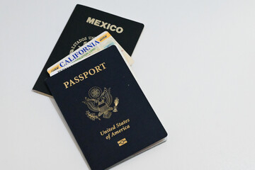 Passport and United States flag proving citizenship