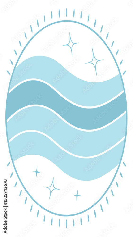 Poster elegant blue wave circle design with sparkle elements featuring transparency on a white background