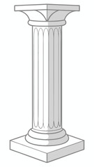 Elegant greek column icon depicting architecture and design elements in simple style