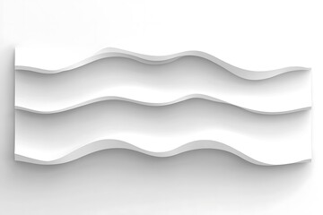 Naklejka premium Minimalist wave shelf design in bright white casting soft shadows